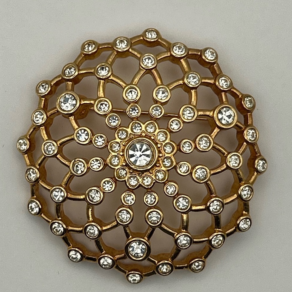Vintage Swarovski Circular Crystal Brooch